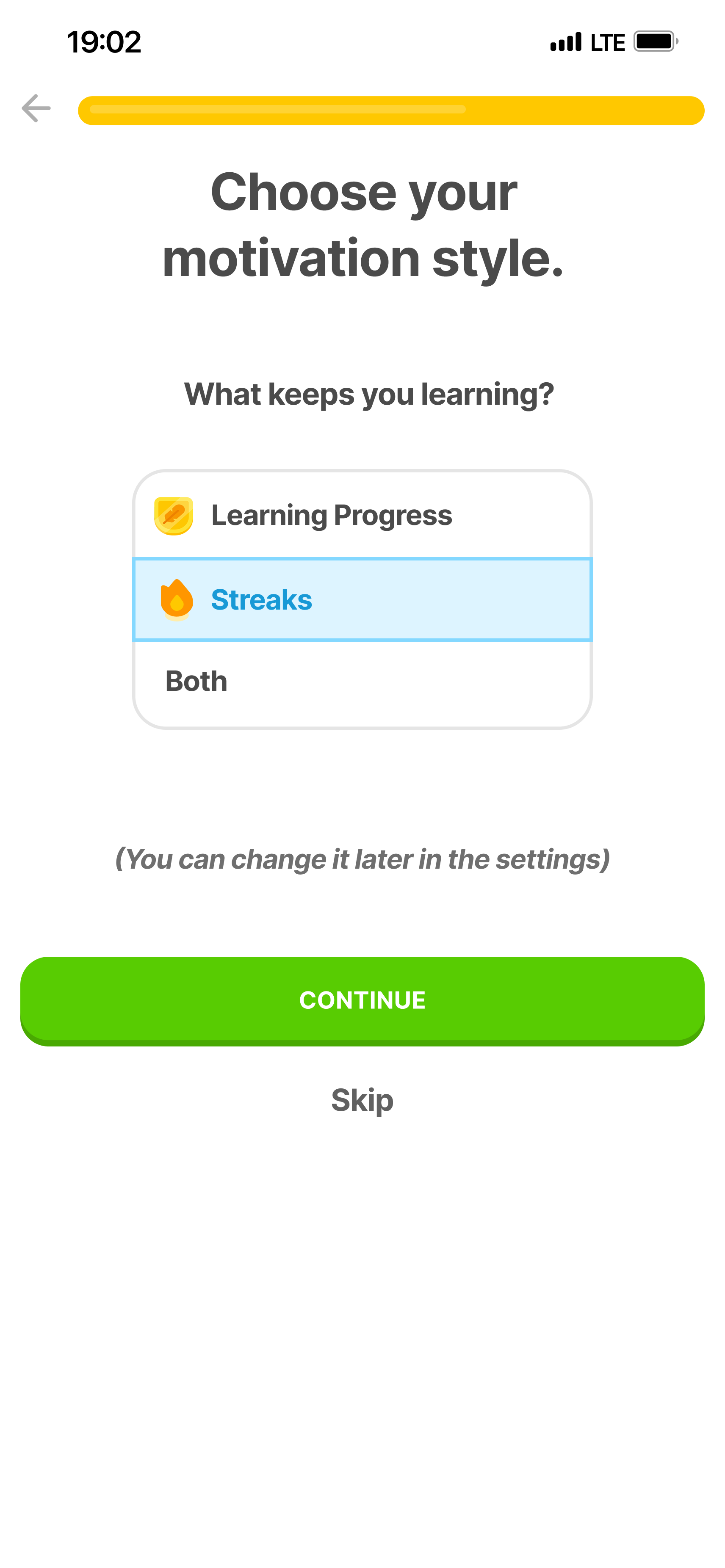 Duolingo: Choose streaks or learning progress