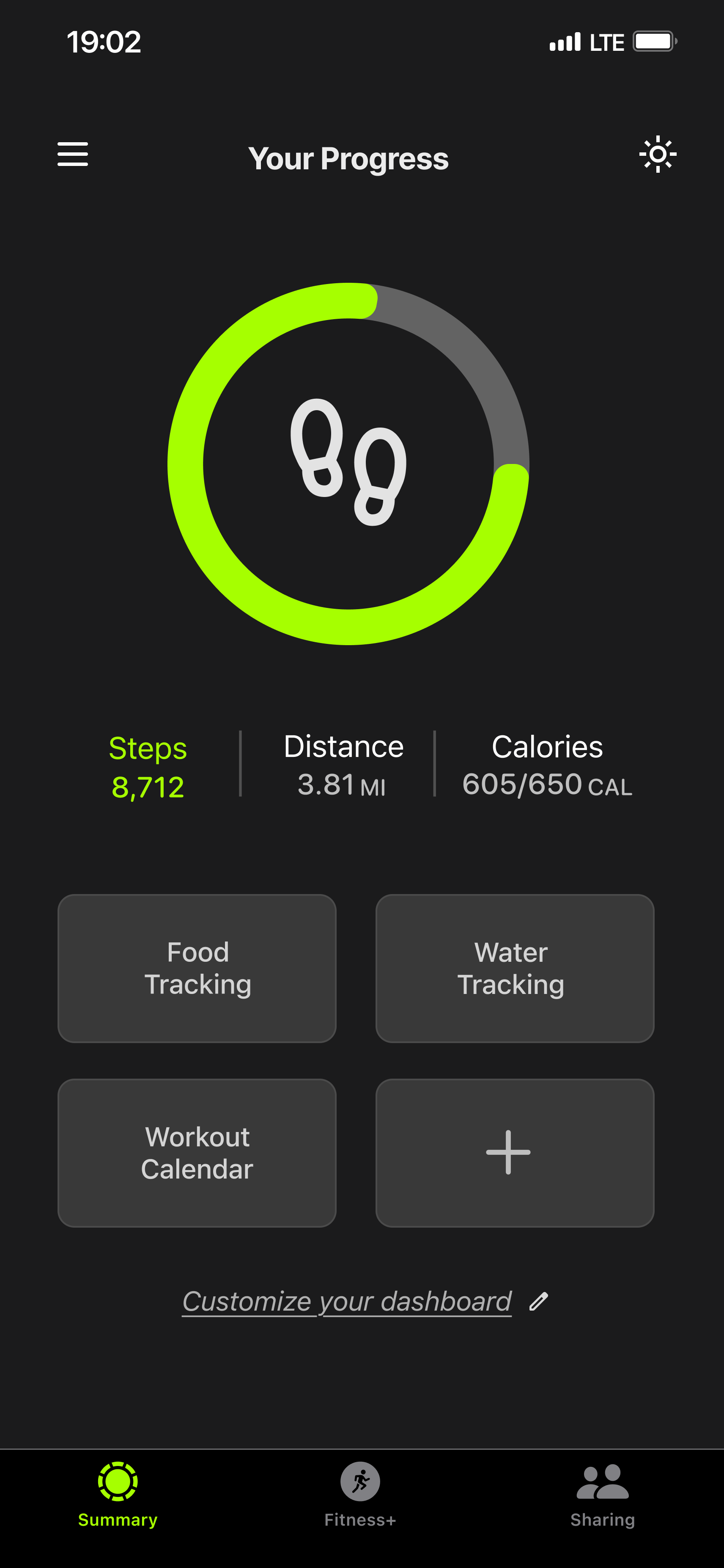 Fitness app: Steps progress